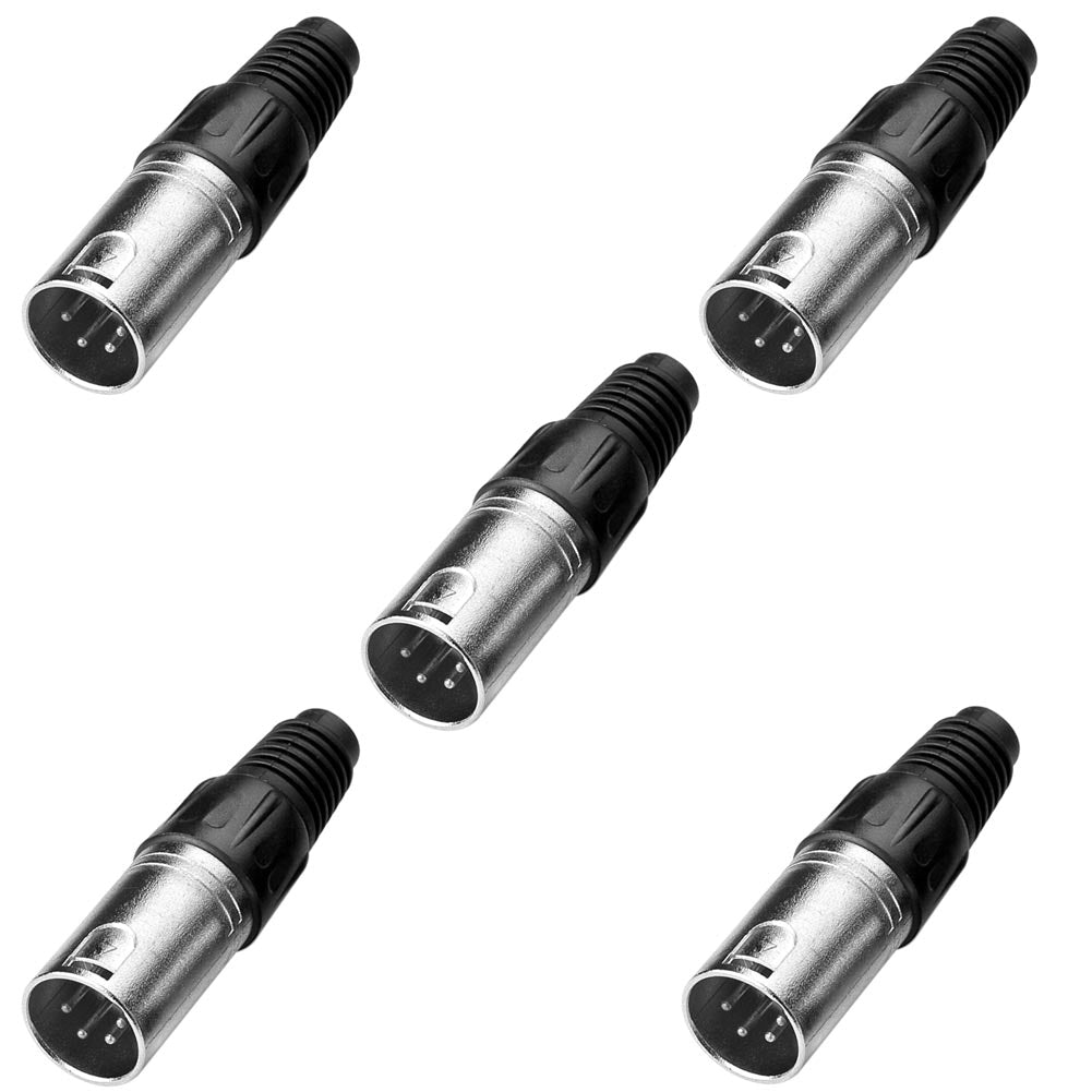 Euroharry GmbH 4-pol XLR connector in black metal housing with silver contacts, suitable for audio and professional wiring applications.