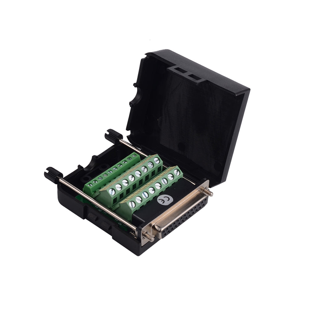 Euroharry GmbH DB25 25-pin terminal adapter with plastic cover, showing the connector and protective casing.