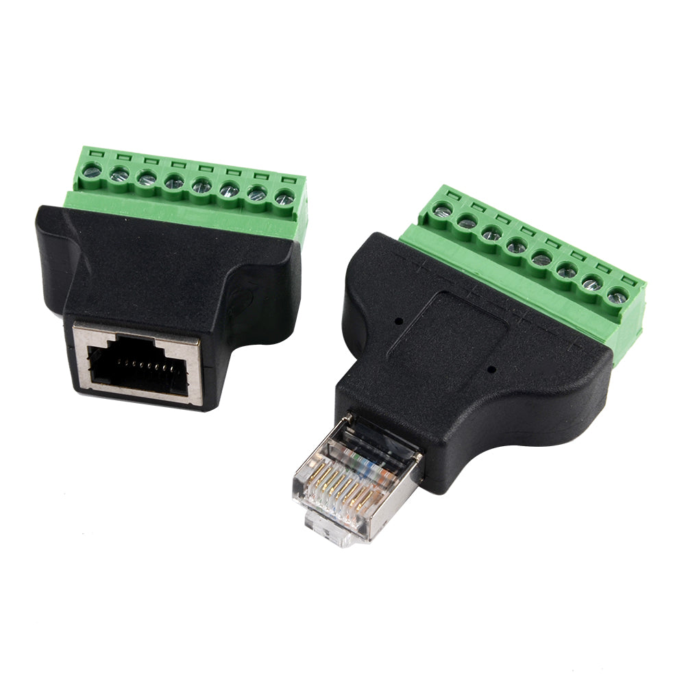 RJ45 auf Terminal Block 8-Pin Adapter LAN Netzwerk Ethernet Converter to 8 pin - Euroharry GmbH