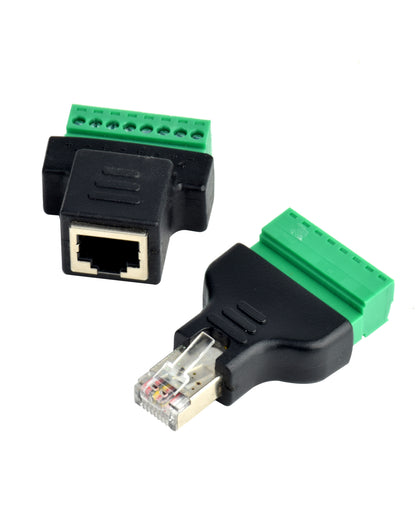 RJ45 auf Terminal Block 8-Pin Adapter LAN Netzwerk Ethernet Converter to 8 pin - Euroharry GmbH