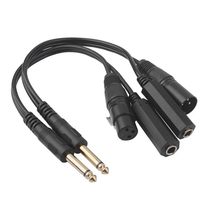 euroharry 30 cm 6,35mm Mikrofonstecker auf 6,35mm Buchse und XLR-Buchse Mono-Mikrofon Y-Splitter Kabel verlängerung und Umwandlung von Audiosignalen für Endstufen-Stereoanlage