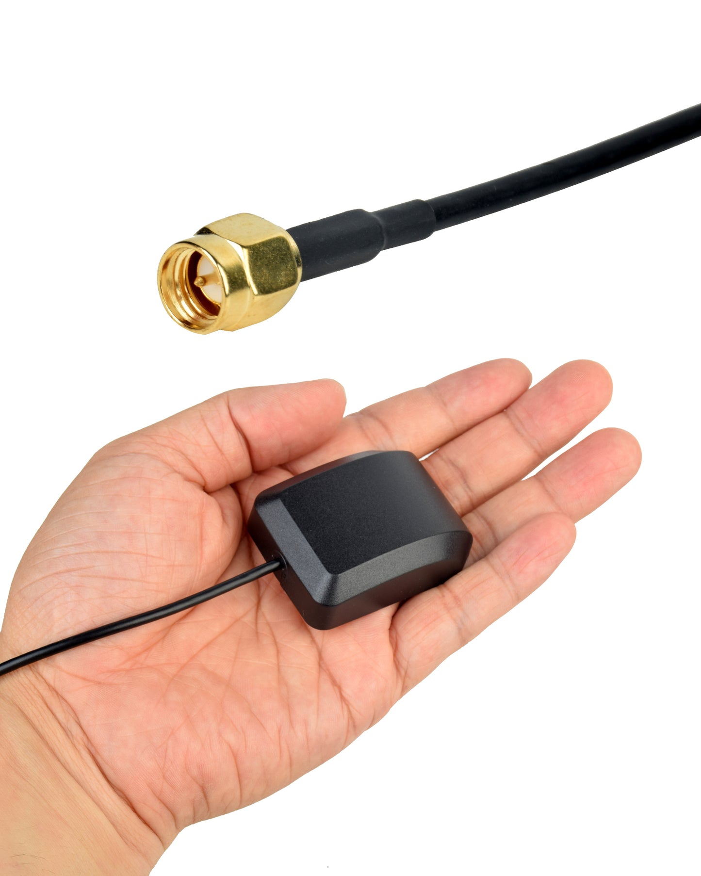 Euroharry GmbH waterproof auto GPS antenna with SMA connector, ideal for car stereo, navigation, modem, and IoT applications.