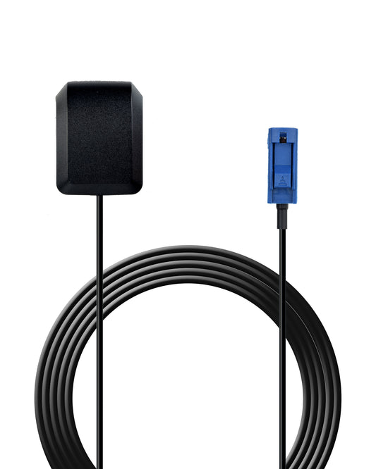 Waterproof auto GPS antenna with Fack-C connector for car stereo, navigation, and IoT devices, providing real-time location tracking.