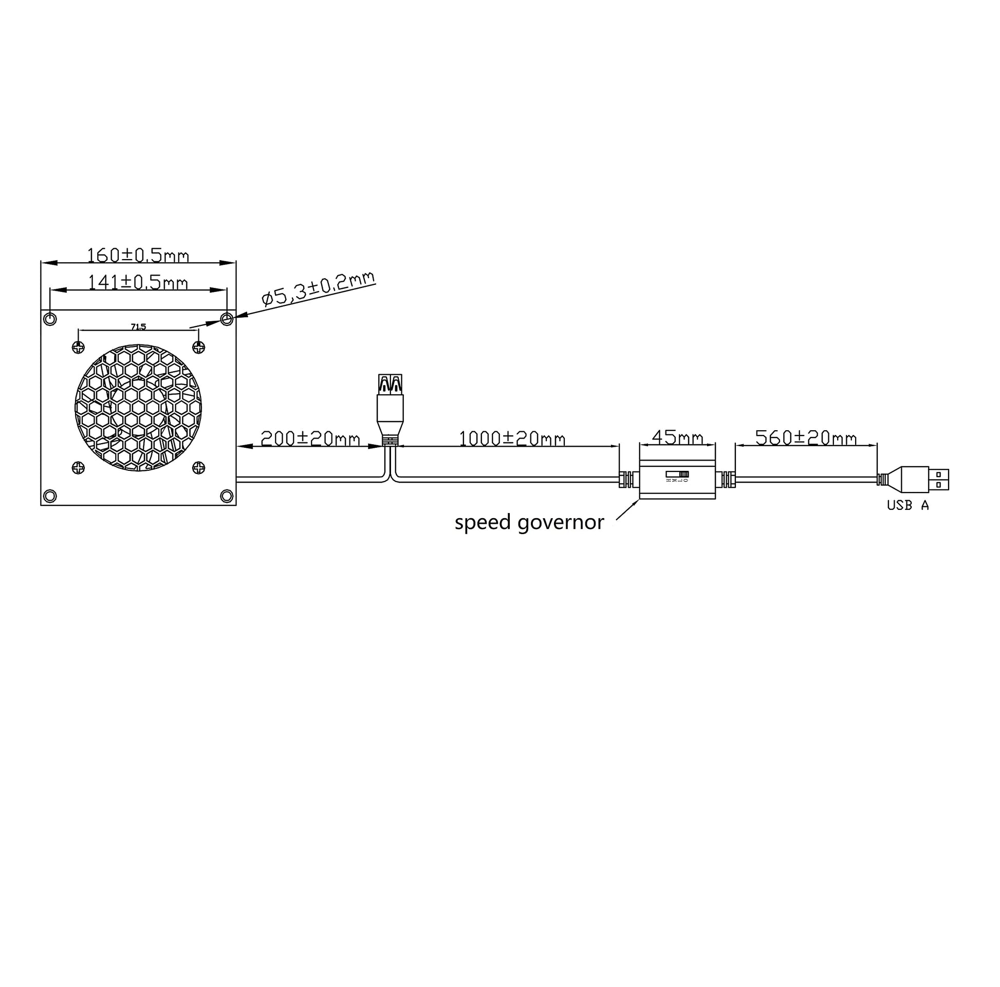 Digitalanzeige temperaturgesteuertes leises Lüftersystem, USB-Lüfter, 5V-Lüfter mit modernem gebürstetem schwarzem Aluminiumrahmen für Heimkino-AV-Schränke (euroharry) - Euroharry GmbH