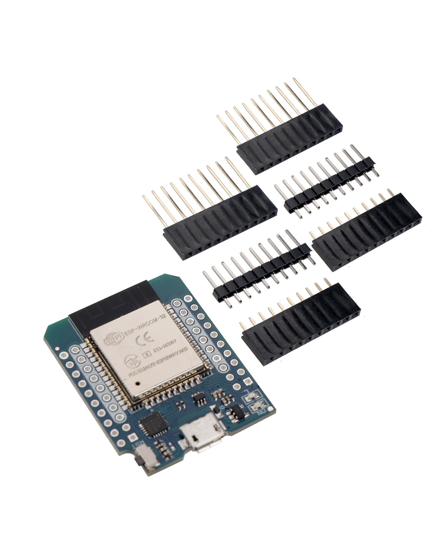 Mini ESP32 ESP-WROOM WiFi Bluetooth IoT development board compatible with Arduino, shown with connected components.