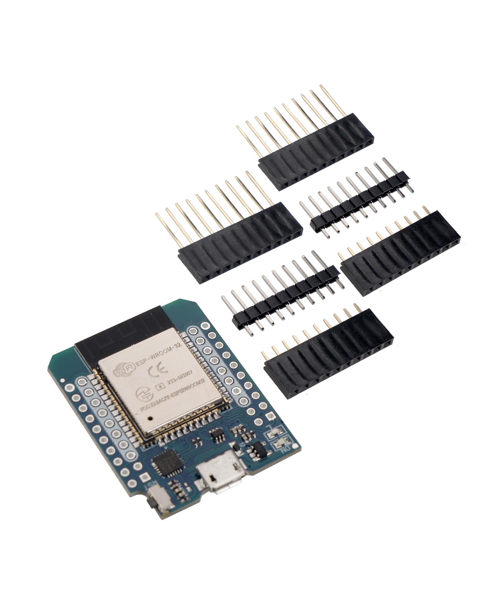 Mini ESP32 ESP-WROOM WiFi Bluetooth IoT development board compatible with Arduino, shown with connected components.