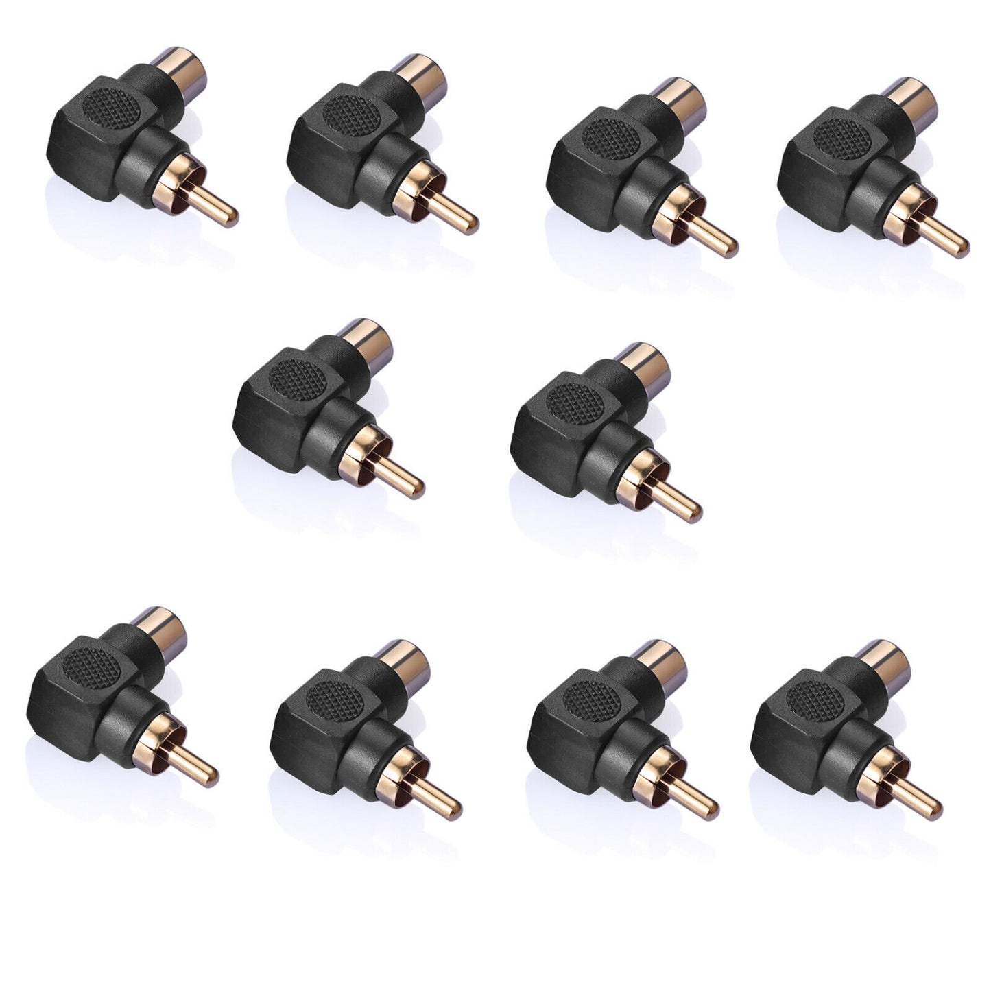 RCA Y Splitter Adapter 90 Grad Winkel Cinch Stecker auf RCA Buchse Audio Video - Euroharry GmbH