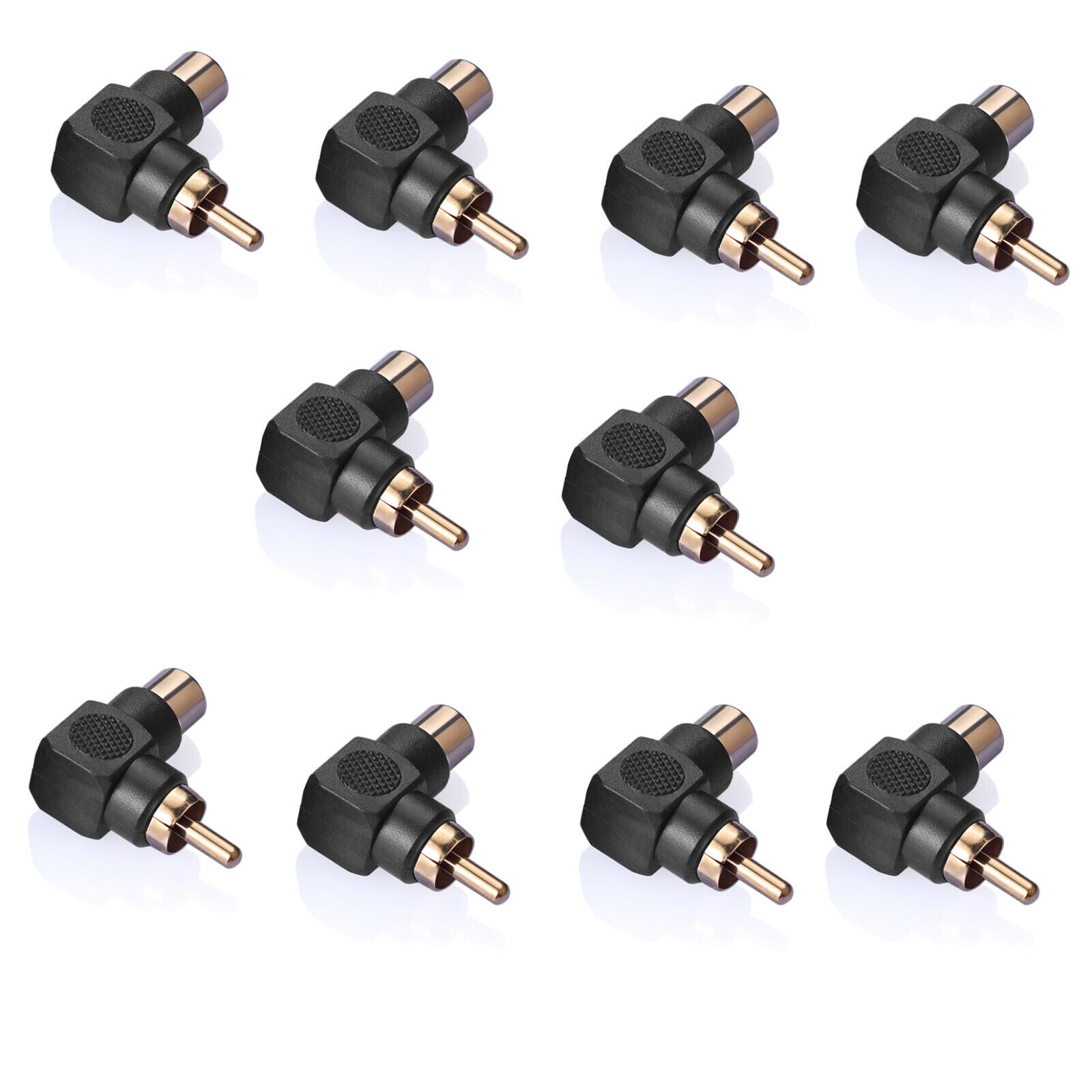 RCA Y Splitter Adapter 90 Grad Winkel Cinch Stecker auf RCA Buchse Audio Video - Euroharry GmbH