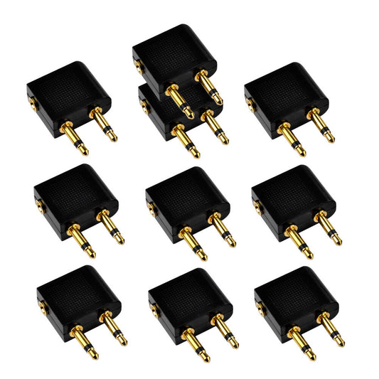 10x Kopfhörer Flugzeugadapter 3,5mm Klinke Audio Anschluss Adapter Flugzeug(Euroharry) - Euroharry GmbH