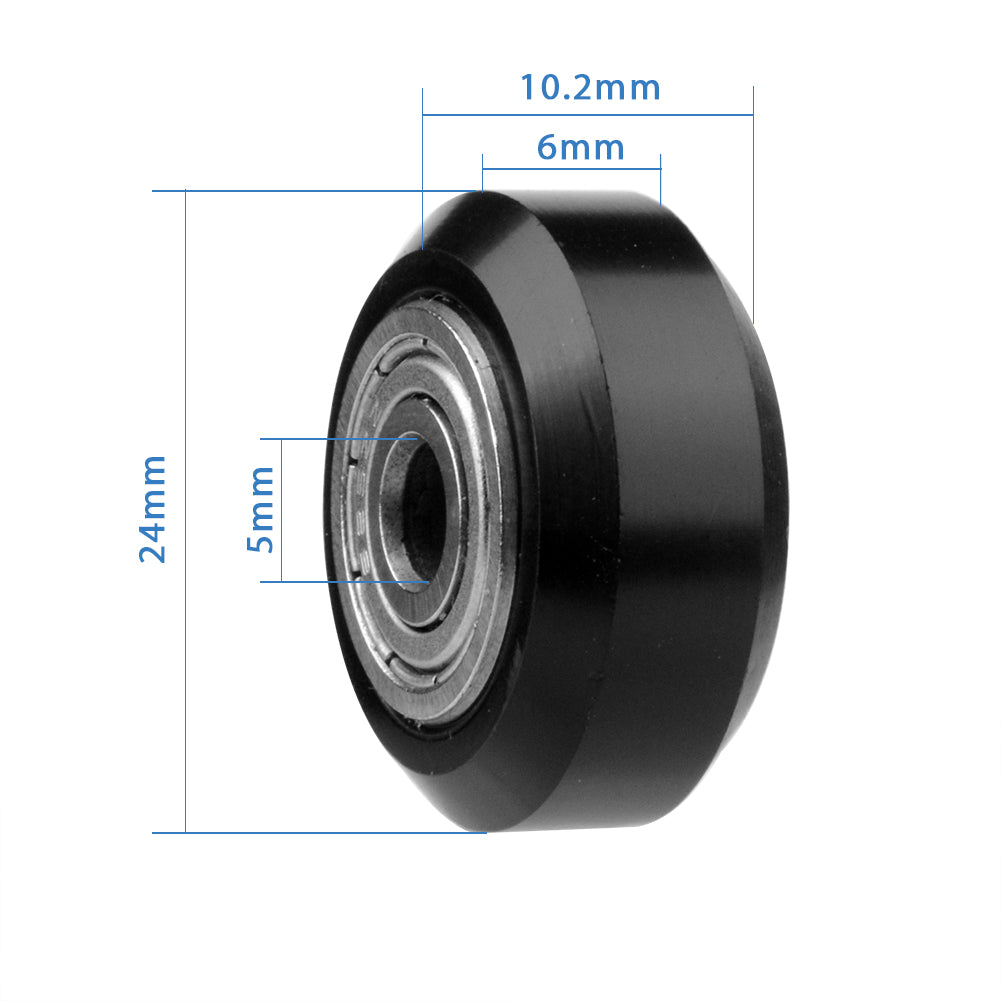 6 Stück 3D Drucker Zubehör, V-nuten POM-Modelle, Kunststoff-Riemenscheibe, V-Nut, Kugellager Riemenscheibe Passiv, runde Räder, 625Z Kompatibel mit Ender 3 CR-10 / CR-10S - Euroharry GmbH