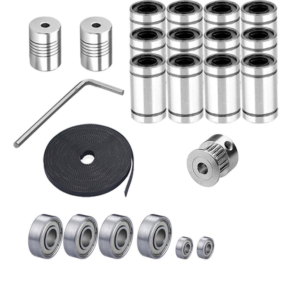 GT2 Zahnriemen, 20T Zahnriemenscheibe, 624zz Bearing, 608ZZ Lager, LM8UU Linearlager, Zahnriemen Bewegung Set Wellenkupplungen für Reprap Prusa i3 Motor - Euroharry GmbH