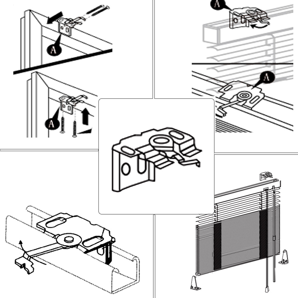 Jalousie  Klemmträger für Alu PVC Jalousie Jalousette Klemmhalter müssen Bohren - Euroharry GmbH