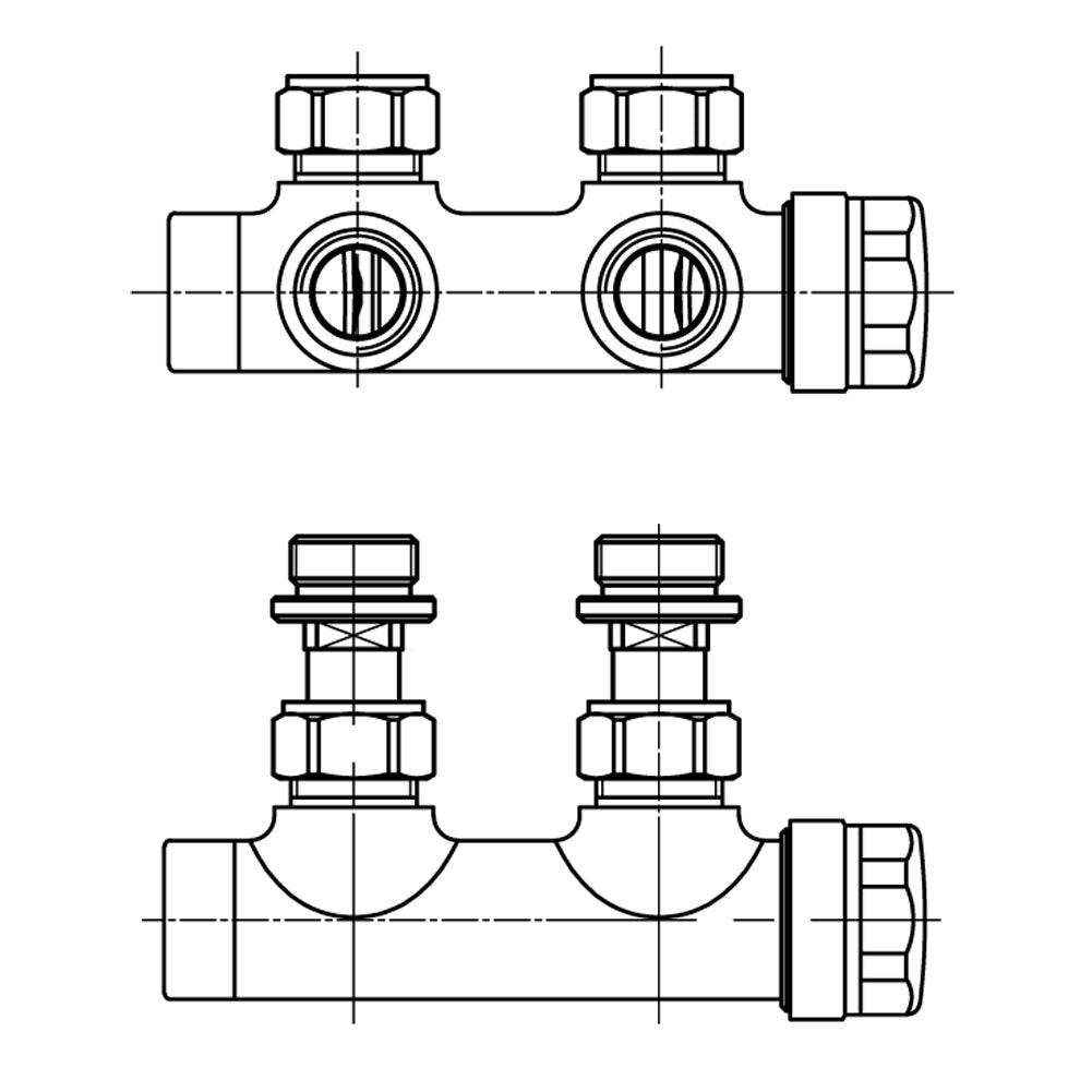 Anschlussgarnitur Mittelanschluss/Radiator Valves Thermostat Für Badheizkörper - Euroharry GmbH