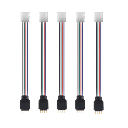 4Pin LED RGB Strip Light Connector 10mm breiter Streifen auf Jumper Lötfreier Clamp-On Pigtail Adapter für 5050 Flexible LED Strip Light - Euroharry GmbH
