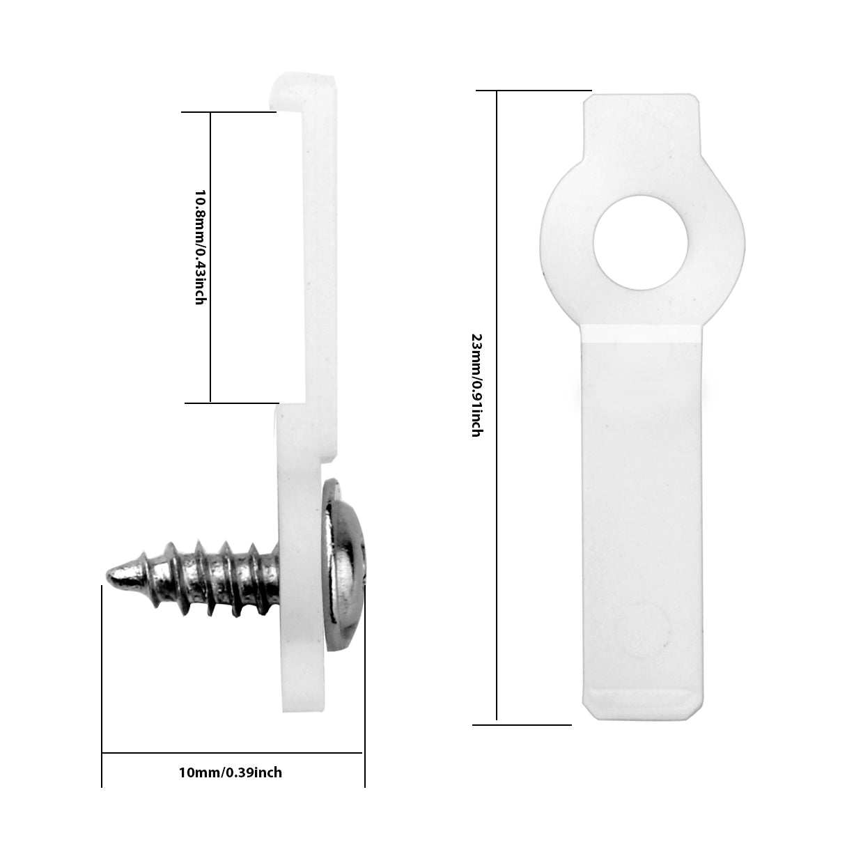 LED Streifenlicht Zubehör| Led-Streifen-Montageclips für 10 mm breite Led-Streifen Halterungsbefestigung mit nicht-magnetischen Schrauben - Euroharry GmbH