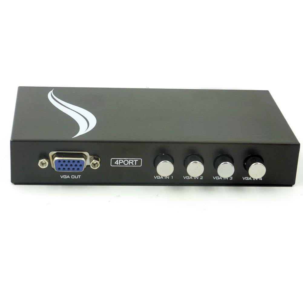 Umschalter VGA 4 PORT SVGA VGA Handbuch Sharing Switch 1 Monitor zu 4 PC - Euroharry GmbH