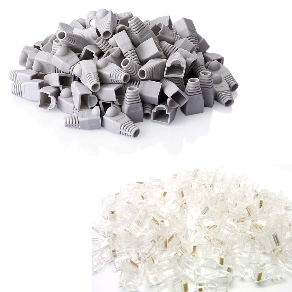Grau Kunststoff RJ45 Cat5e Netzwerk Modular-stecker Boot-Abdeckung - Euroharry GmbH