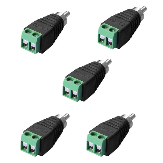 RCA  Adapter Terminalblock > Cinch Stecker RCA Adapter DC Block Schraubanschluss 2-Pin Verbinder Kabel auf Cinch Anschluss - Euroharry GmbH