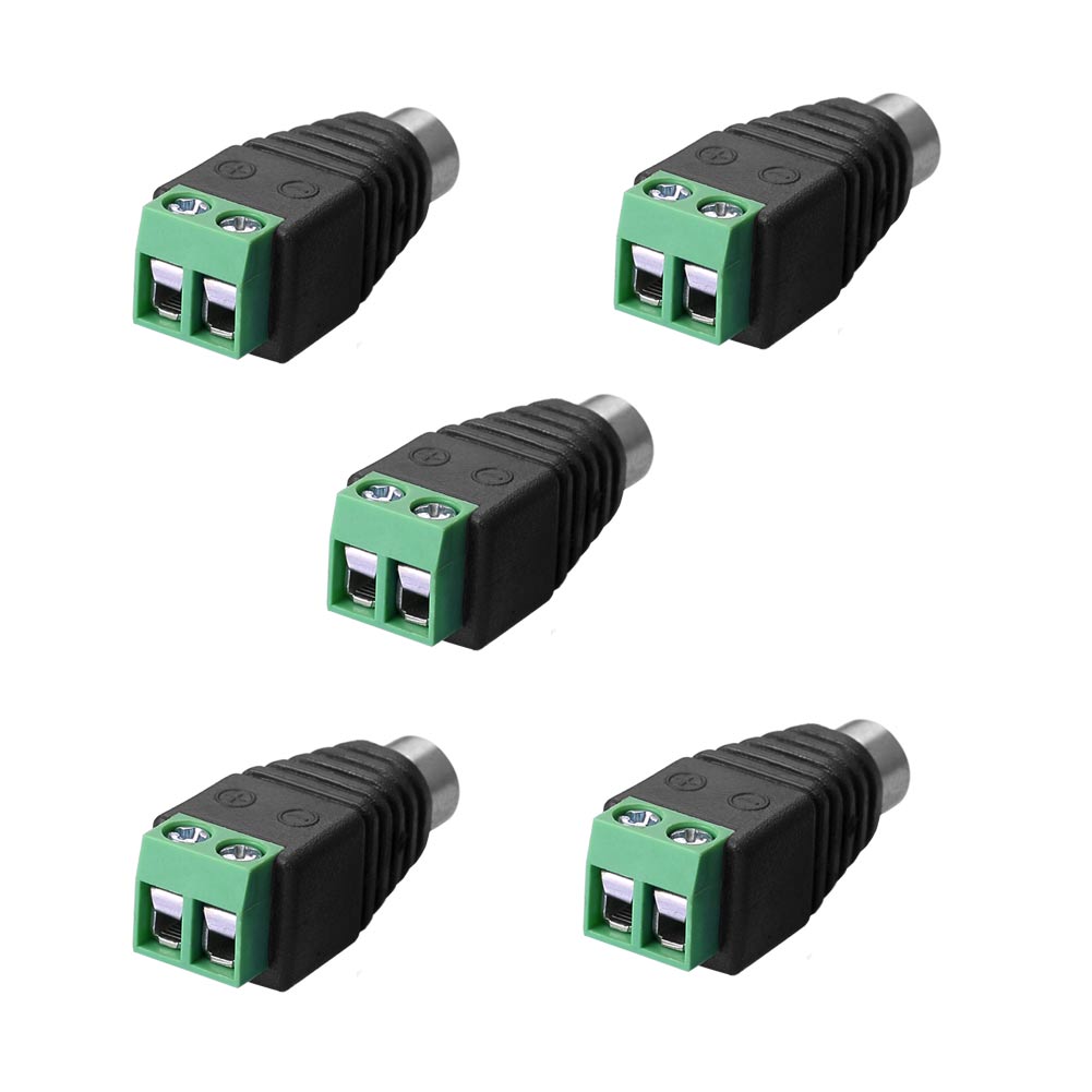 RCA  Adapter Terminalblock > Cinch Stecker RCA Adapter DC Block Schraubanschluss 2-Pin Verbinder Kabel auf Cinch Anschluss - Euroharry GmbH