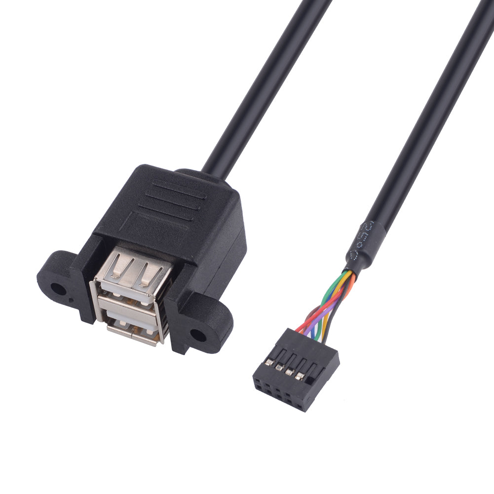 2 Stück 30cm USB 9Pin zu Dual USB 2.0 Port mit Ohren sichere Verlängerung Kabeladapter - Euroharry GmbH