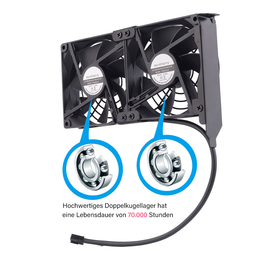 Grafikkarten-Lüfter2 x 92 mm -Hoher Luftstrom Lüfter, -PCI-Halterung Kühler - GPU-Lüfter ，unterstützt 5 V, 7V,12V unterstützt unterstützt Support Mainboard sys_fan Schnittstelle - Euroharry GmbH