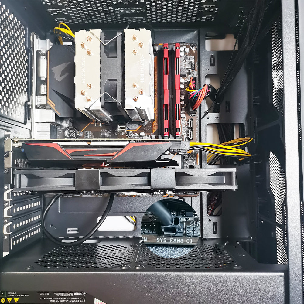Grafikkarten-Lüfter3 x 92 mm -Hoher Luftstrom Lüfter, -PCI-Halterung Kühler - GPU-Lüfter ，unterstützt 5 V, 7V,12V ，unterstützt unterstützt Support Mainboard sys_fan Schnittstelle - Euroharry GmbH