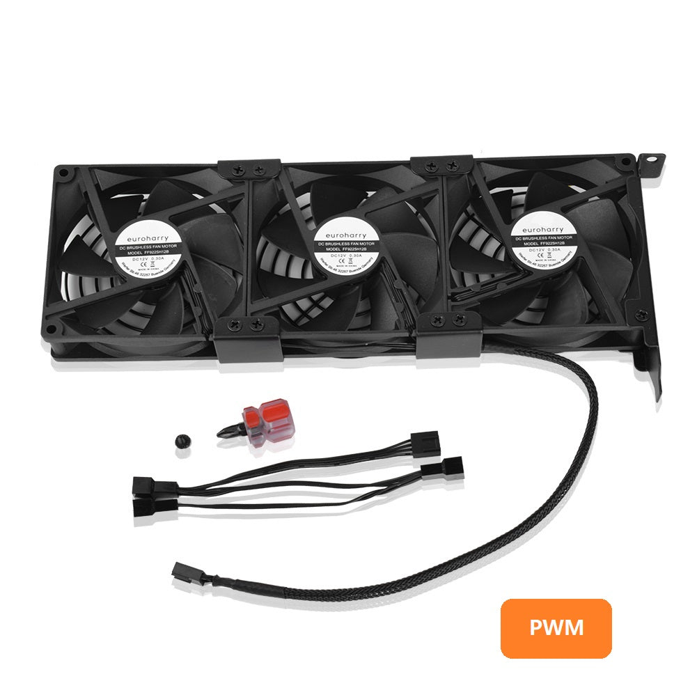 Grafikkarten-Lüfter3 x 92 mm PWM Lüfter, PCI-Halterung Kühler - GPU-Lüfter,unterstützt 5 V, 7V,12V ，unterstützt unterstützt Support Mainboard sys_fan Schnittstelle - Euroharry GmbH