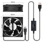 USB Ventilator,80MM Lüfter,Mit 3-Gang verstellbarem 5V/0.3A USB-Lüfter,mit einer modernen gebürsteten schwarzen Aluminiumrahmen,für Heimkino-AV-Schrank-Kühlung - Euroharry GmbH