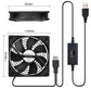 USB Ventilator,120MM Lüfter,Mit 3-Gang verstellbarem 5V/0.3A USB-Lüfter,mit einer modernen gebürsteten schwarzen Aluminiumrahmen,für Heimkino AV Schrank Kühlun - Euroharry GmbH