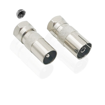 SAT Antenne Adapter 2 Stück IEC Stecker und Buchse auf F Stecker (F-Stecker auf Koax-Stecker und F-Stecker auf Koax-Kupplung) für Antennenkabel, Satellitenkabel, Koaxialkabel - Euroharry GmbH