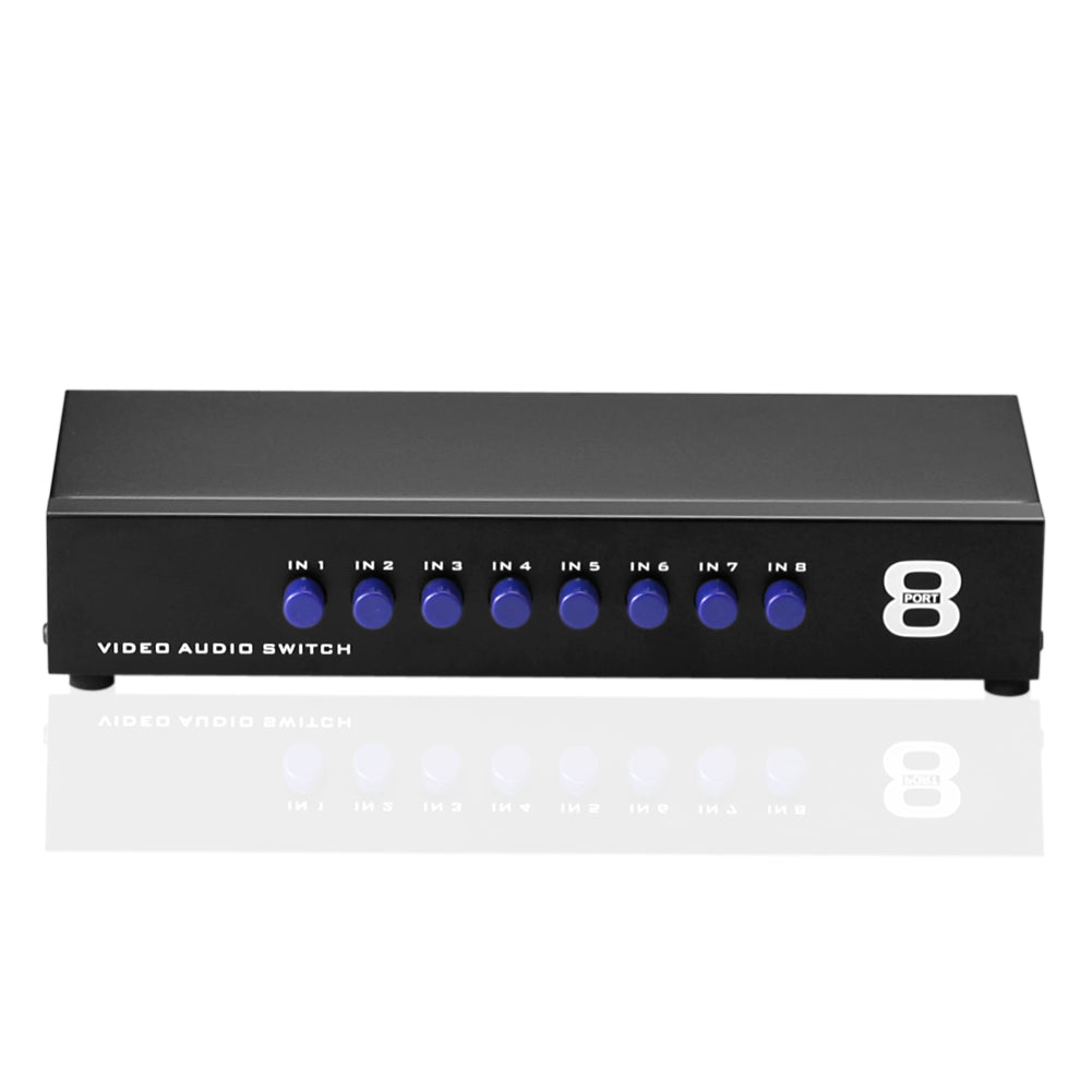 8-Wege AV Switch 8 in 1 heraus Audio Video L/R RCA Selector Switch Box Splitter - Euroharry GmbH