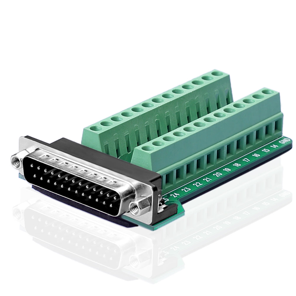 D-SUB DB25-G2-Stecker + M2-Buchse, 25-poliger Stecker, Breakout zu den Anschlüssen der Leiterplatte - Euroharry GmbH