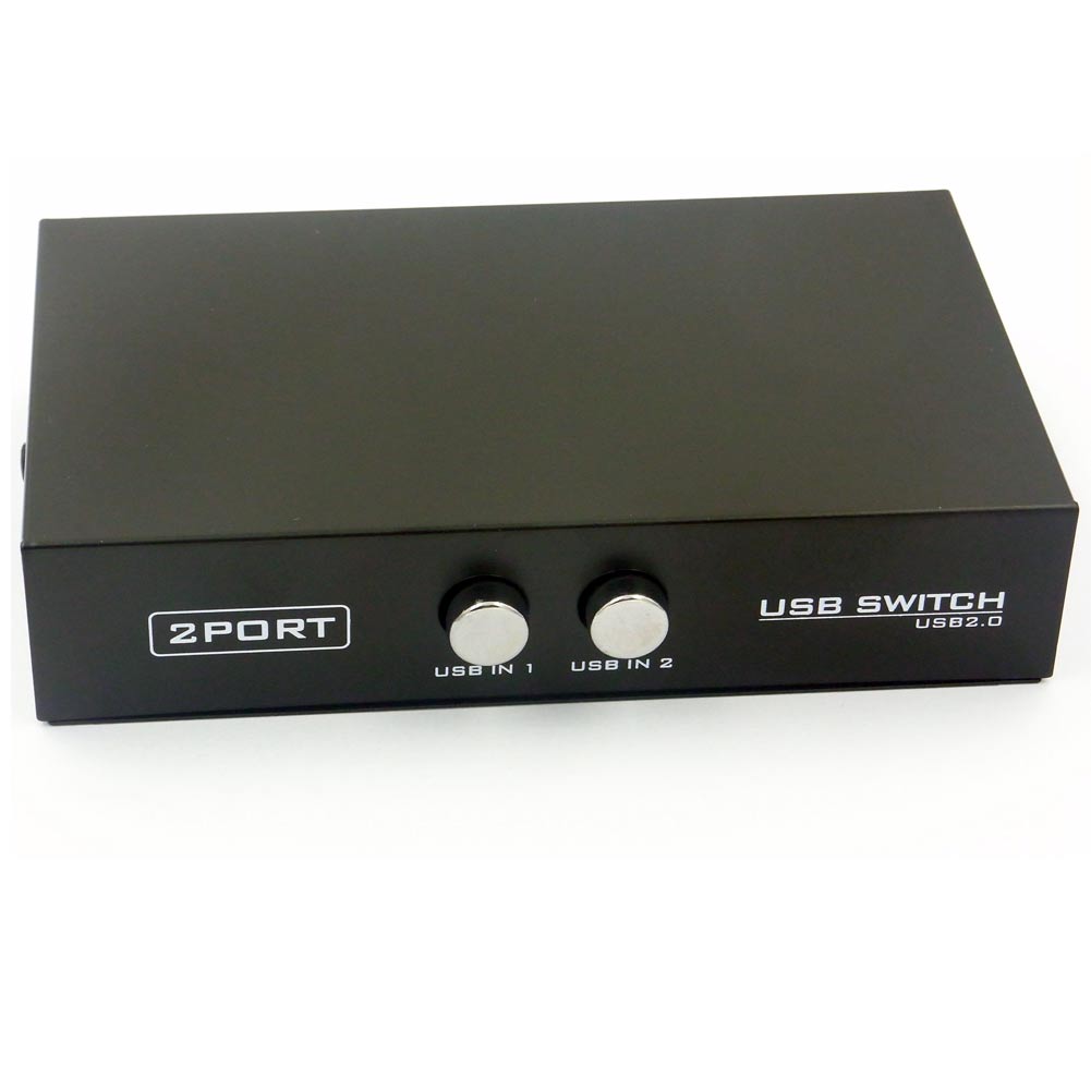 USB 2.0 Umschalter 2 fach Switch in 2x USB B out 1x USB A Metall Gehäuse - Euroharry GmbH