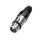 4-pol. XLR Buchsenleiste - Schwarz Metallgehäuse-Silber Kontakte - Euroharry GmbH