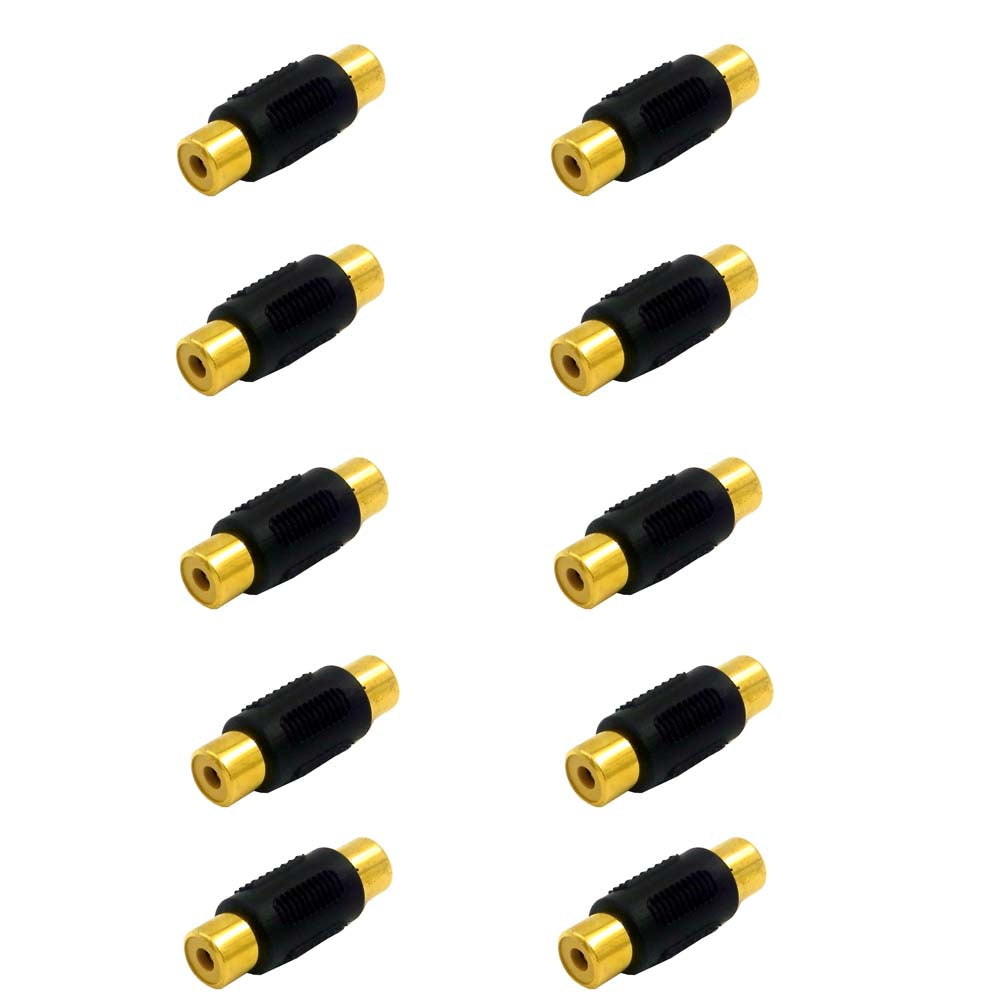 10 Stück Chinch Cinch Cynch RCA Adapter Verbindung Verbindungsstück Kupplung Buchse weiblich - Euroharry GmbH