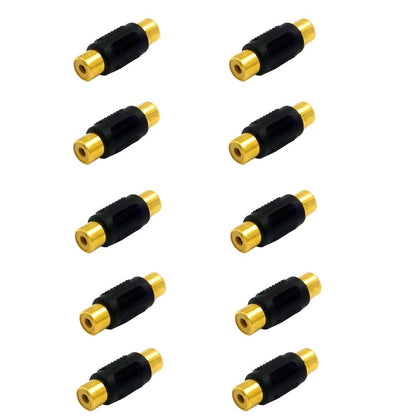 10 Stück Chinch Cinch Cynch RCA Adapter Verbindung Verbindungsstück Kupplung Buchse weiblich - Euroharry GmbH