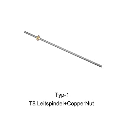 3D Zubehör| T8 Gewindespindel Stange Lineare Schiene Stangenwelle Leitspindel+CopperMutter - Euroharry GmbH