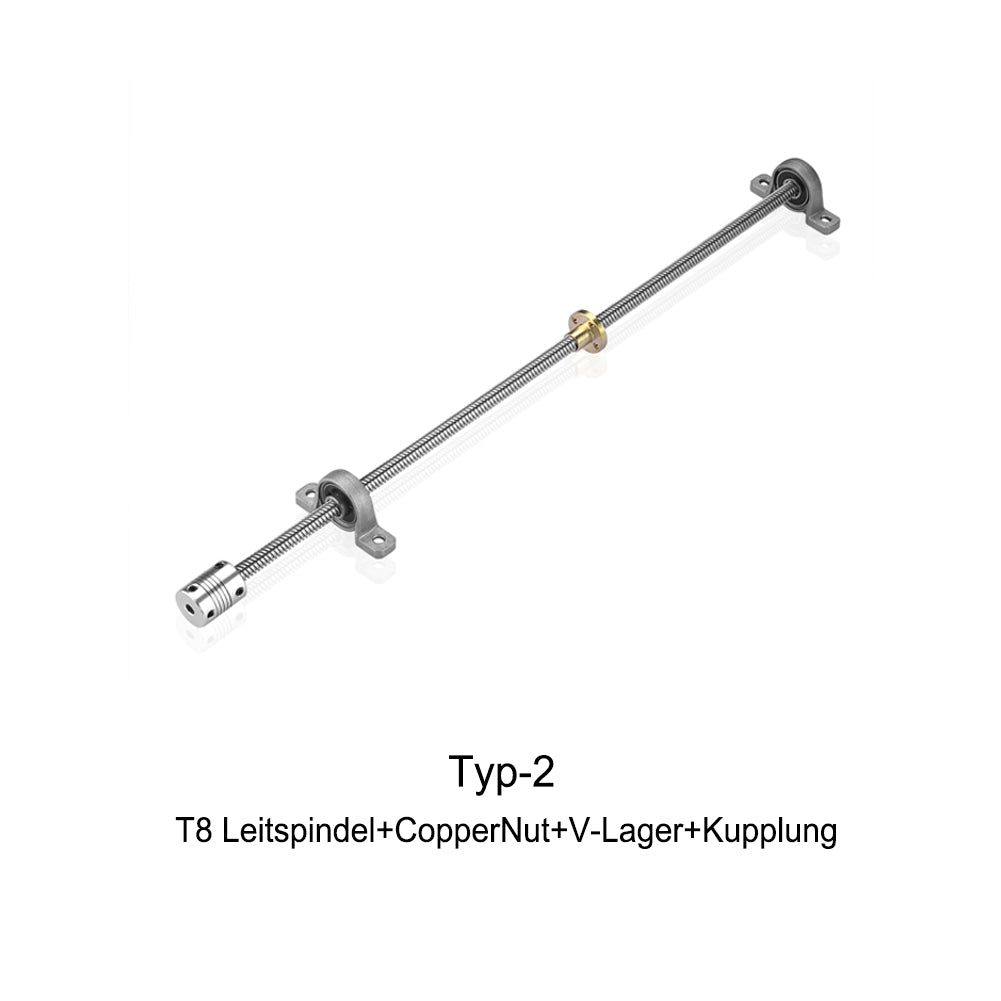 3D Zubehör| T8 Gewindespindel Stange Lineare Schiene Stangenwelle Leitspindel+CopperMutter - Euroharry GmbH