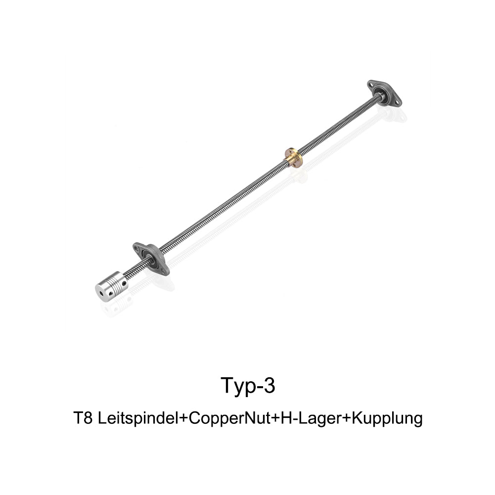 3D Zubehör| T8 Gewindespindel Stange Lineare Schiene Stangenwelle Leitspindel+CopperMutter - Euroharry GmbH