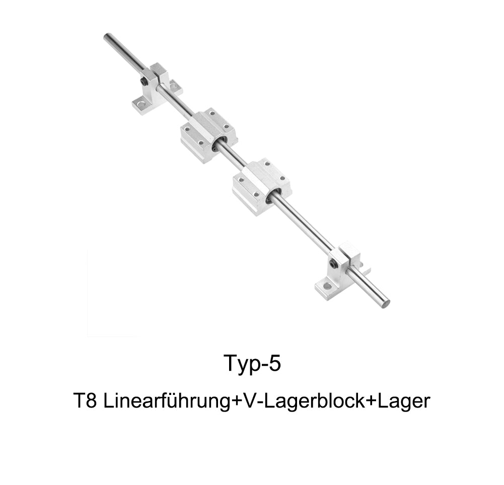 3D Zubehör 100-600mm Ø8 Linearführung/H-Lagerblock/V-Lagerblock/Lager Set Linearachse Welle 8mm Präzisionswelle Linearwelle - Euroharry GmbH
