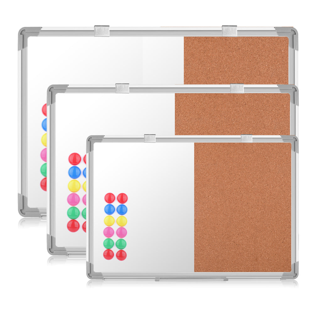 euroharry Kombinations notizbrett Whiteboard Magnetwand mit Alurahmen Magnetisch Whiteboard und Magnettafel Pinnwand Weiß lackier - Euroharry GmbH