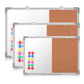 euroharry Kombinations notizbrett Whiteboard Magnetwand mit Alurahmen Magnetisch Whiteboard und Magnettafel Pinnwand Weiß lackier - Euroharry GmbH