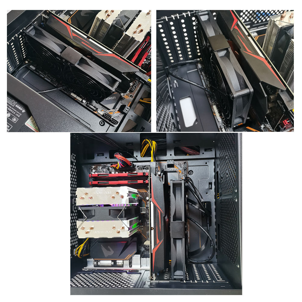 Grafikkarten-Lüfter2 x 92 mm -Hoher Luftstrom Lüfter, -PCI-Halterung Kühler - GPU-Lüfter ，unterstützt 5 V, 7V,12V unterstützt unterstützt Support Mainboard sys_fan Schnittstelle - Euroharry GmbH